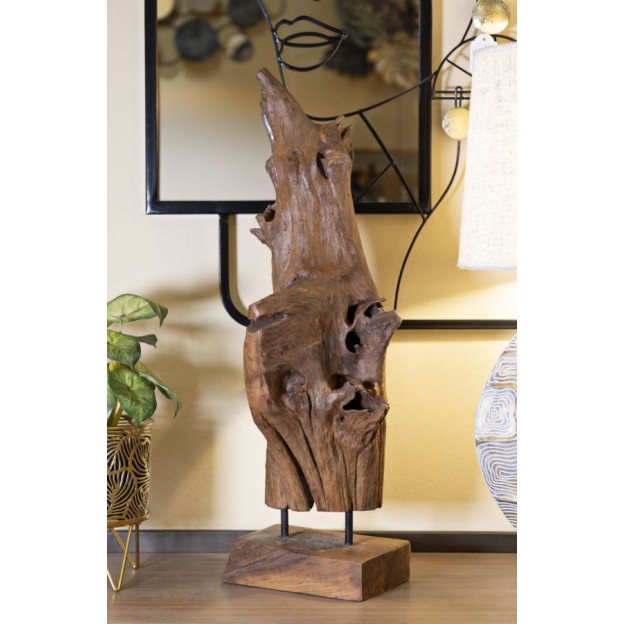 SCULPTURA DIN LEMN DE TEC AKAR 23X27X64