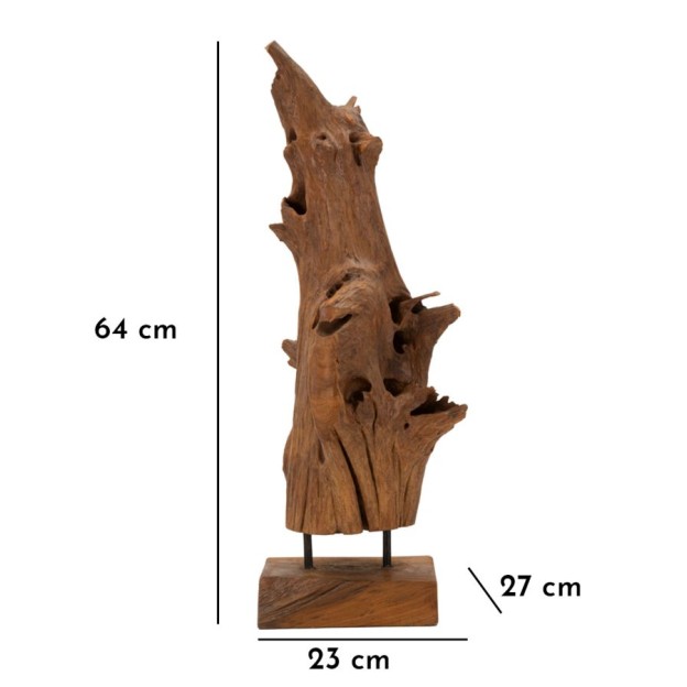 SCULPTURA DIN LEMN DE TEC AKAR 23X27X64