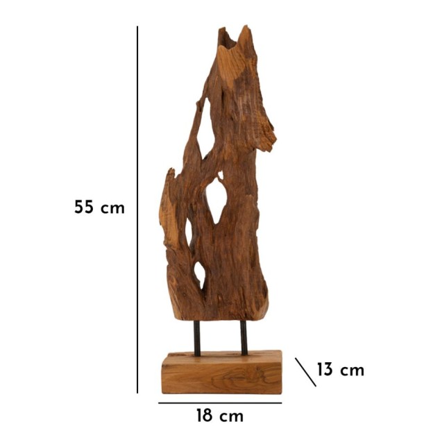 SCULPTURA DIN LEMN DE TEC AKAR 18X13X55