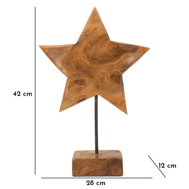 SCULPTURA STEA DIN LEMN DE TEC CM 28X1242