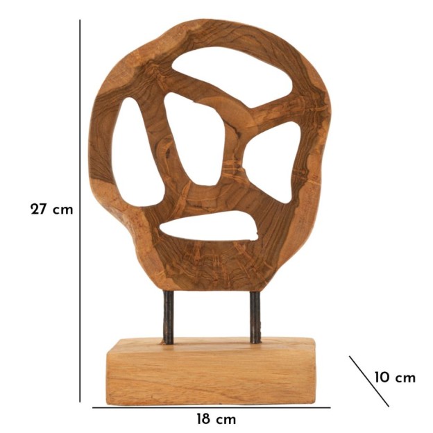 SCULPTURA LUBANG DIN LEMN DE TEC 18X10X27