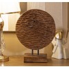 SCULPTURA MONEDA DIN LEMN DE TEC 30X1,5X40