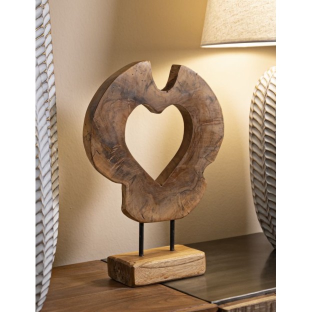 SCULPTURA  DIN LEMN DE TEC 28X10X38