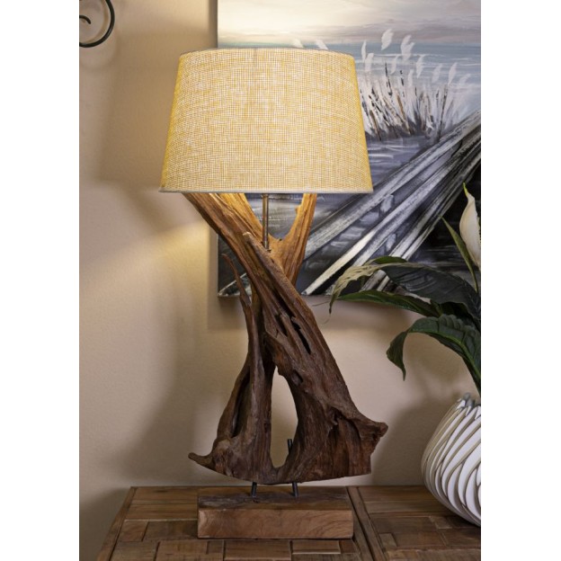 LAMPA LEMN DE TEC DA TAVOLO 35X80