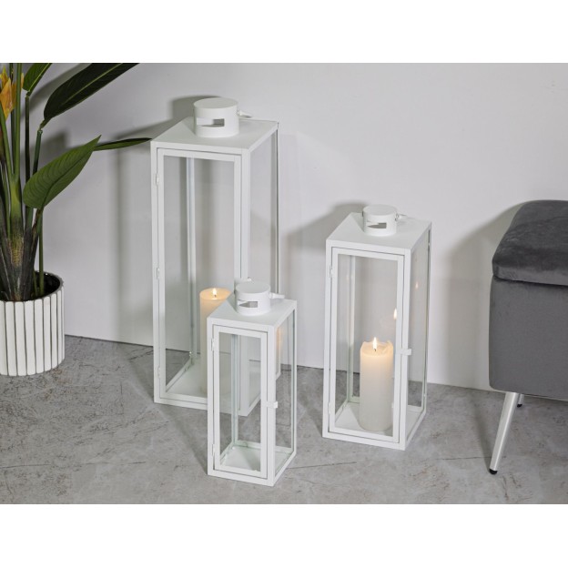 FELINARE ALB SET 3 BUC CM 22X22X66-18X18X49,5-14X14X39