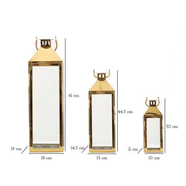 FELINARE GOLD SET 3 BUC CM 18X19X61-15X14,5X44,5-11X10X30