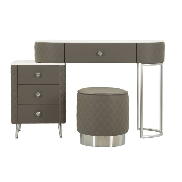 BIROU CU TABURET  SHARON GR SILVER  120X40X75 (DIMENSIUNE TABURET Ø36X39)