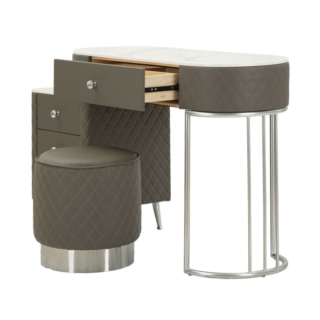 BIROU CU TABURET  SHARON GR SILVER  120X40X75 (DIMENSIUNE TABURET Ø36X39)
