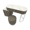 BIROU CU TABURET  SHARON GR SILVER  120X40X75 (DIMENSIUNE TABURET Ø36X39)