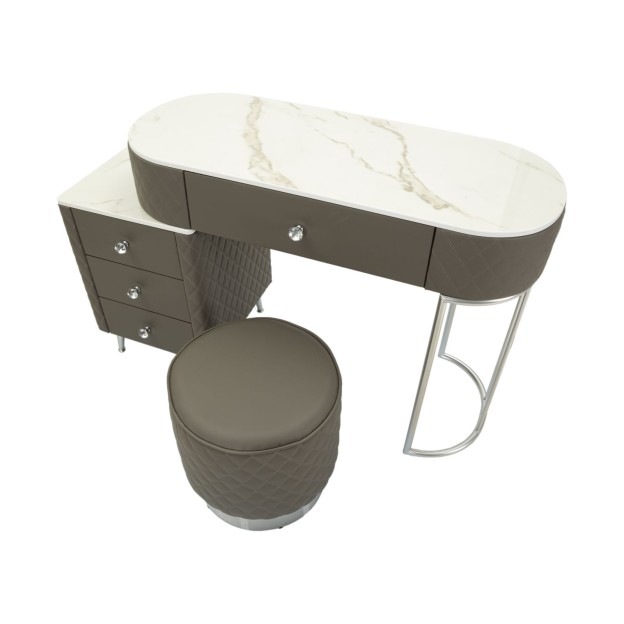 BIROU CU TABURET  SHARON GR SILVER  120X40X75 (DIMENSIUNE TABURET Ø36X39)