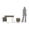 BIROU CU TABURET  SHARON GR SILVER  120X40X75 (DIMENSIUNE TABURET Ø36X39)