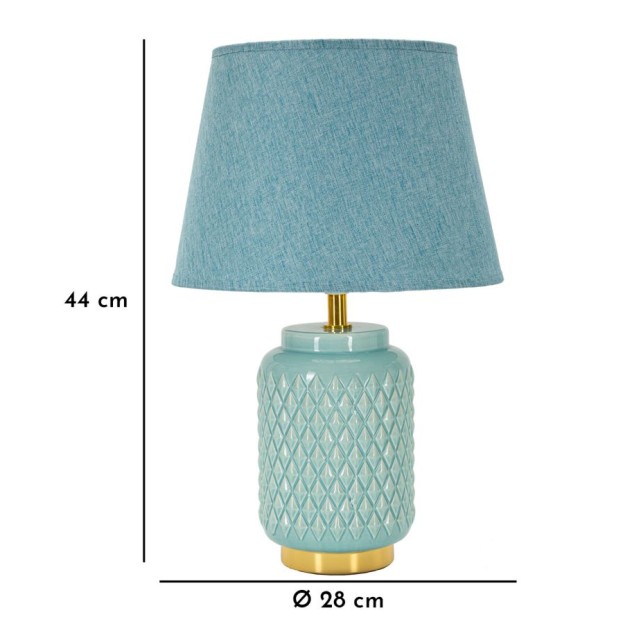 LAMPĂ DE MASA PĂTRAT TURCOAZ CM Ø 28X44
