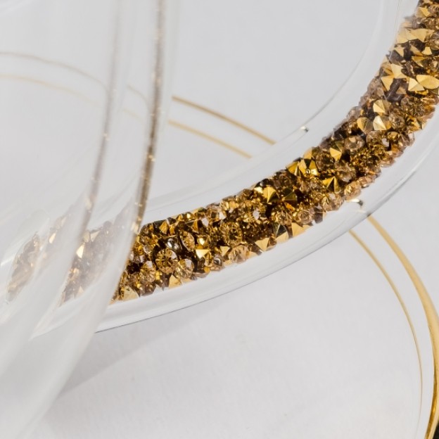 Ceasca cu farfurie brilliants rim gold