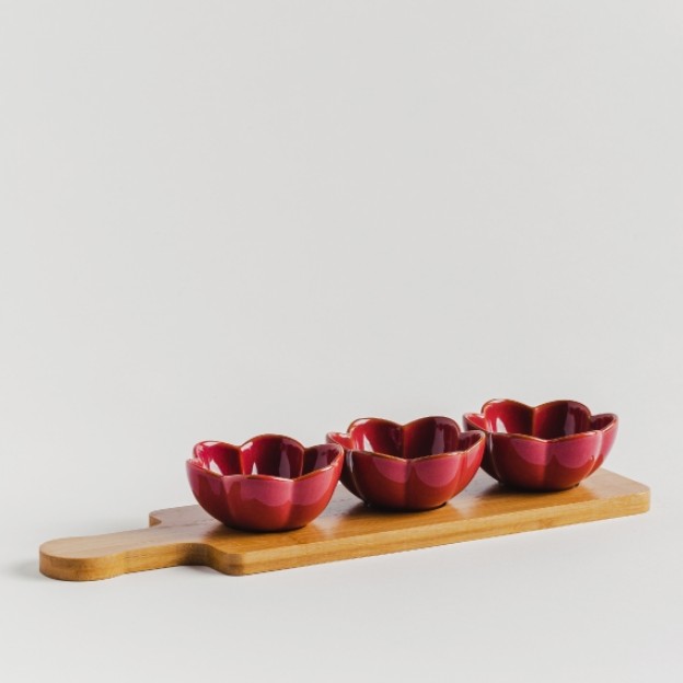 Platou decorativ BAILA red 35x10 cm