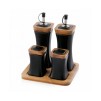Set recipiente sare, piper, ulei si otet classic