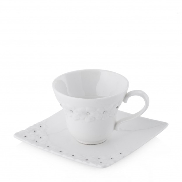 Ceasca cu farfurie FLOWERIS