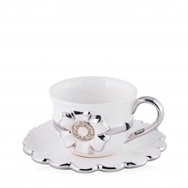 Ceasca cu farfurie DIAMONDI FLOWER