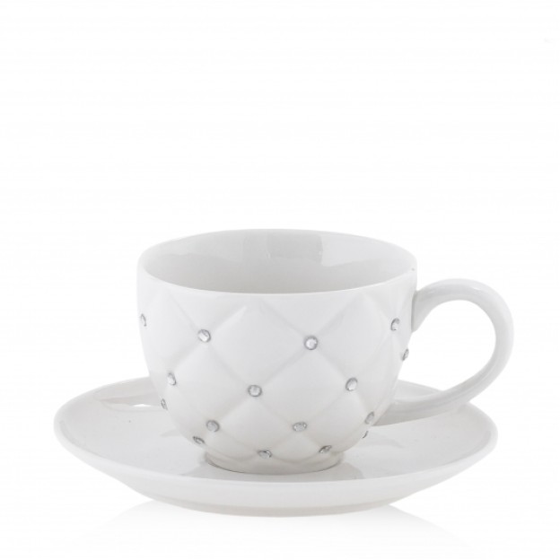 Ceasca cu farfurie diamento big white