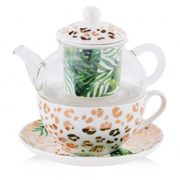 Ceainic cu infuzor si ceasca JUNGELISO