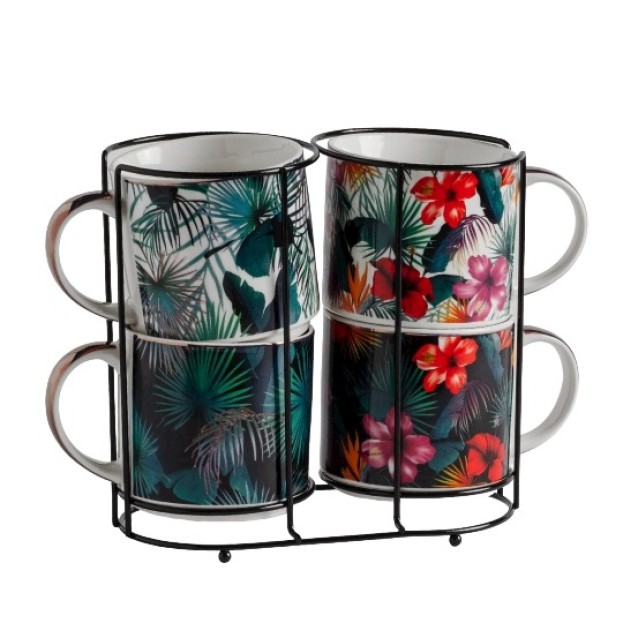 Set 4 cani cu suport Tropic Havaia