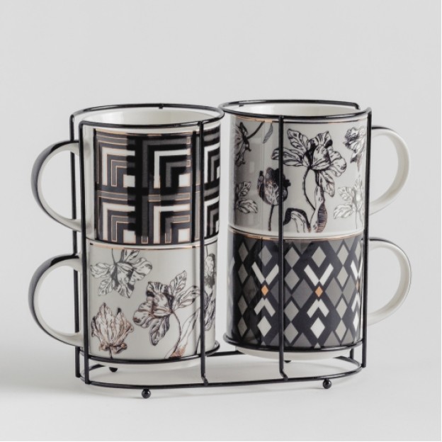 Set 4 cani cu suport akuso