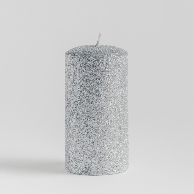 Lumanare Glitteros2 Silver