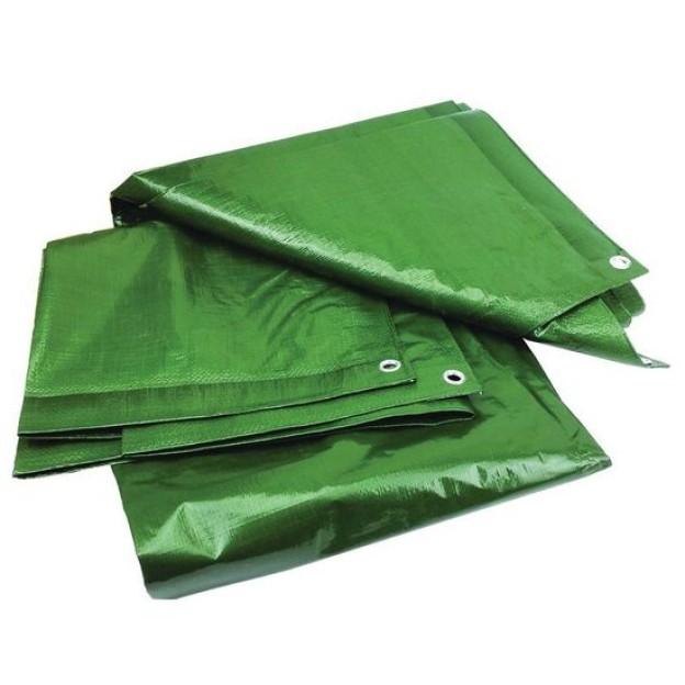 Prelata impermeabila cu inele 10 x 12 m - 120 g/mp, verde, DSH 104305