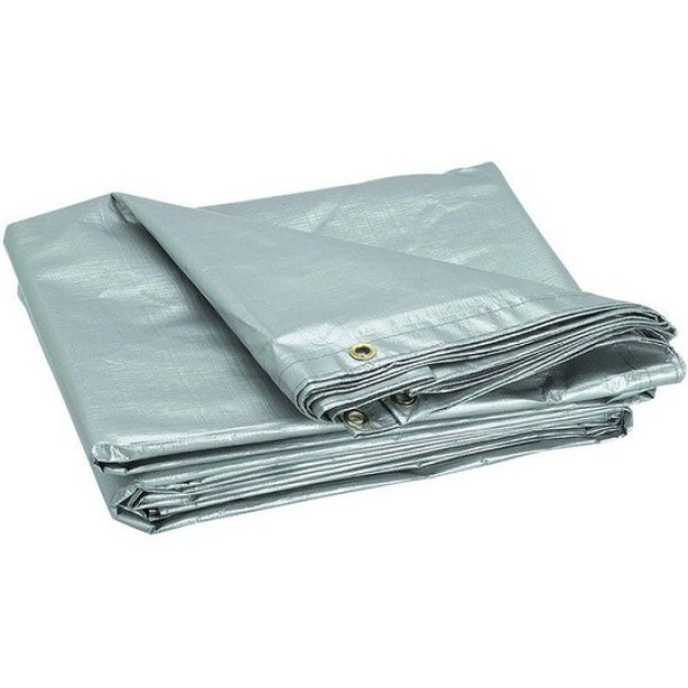 Prelata impermeabila cu inele 150 g/mp, 8x12 m, argintiu, DSH 103926