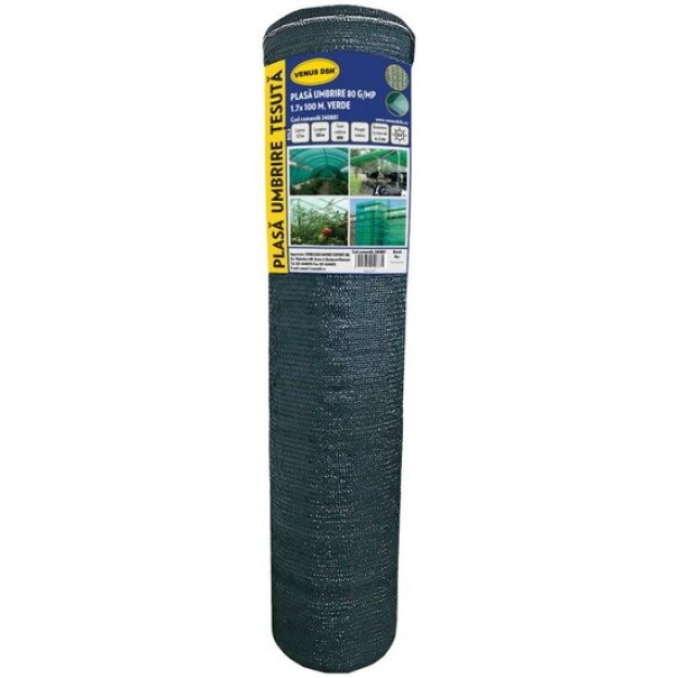 Plasa umbrire 80 g/mp, 1.7 x 100 m - verde, DSH 240881