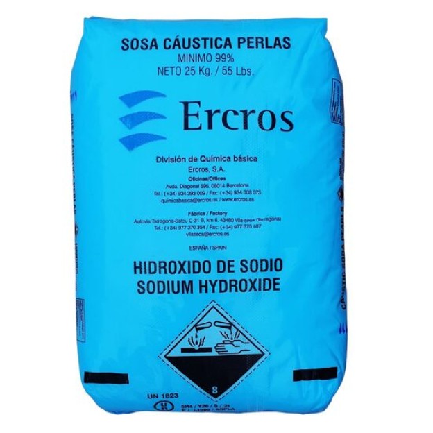 Soda caustica perle vrac, sac 25 kg