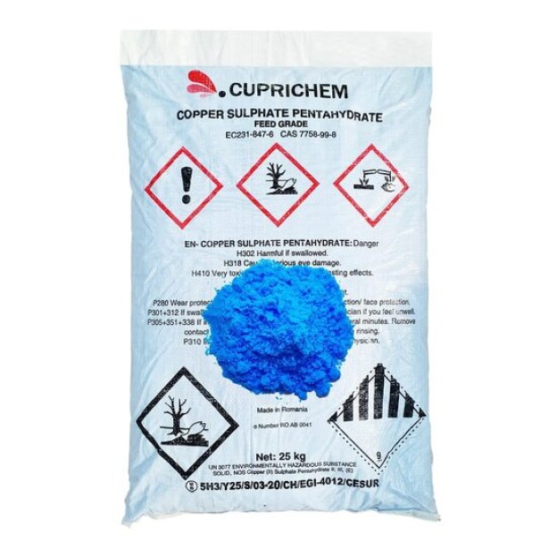 Sulfat de cupru vrac, sac 25 kg