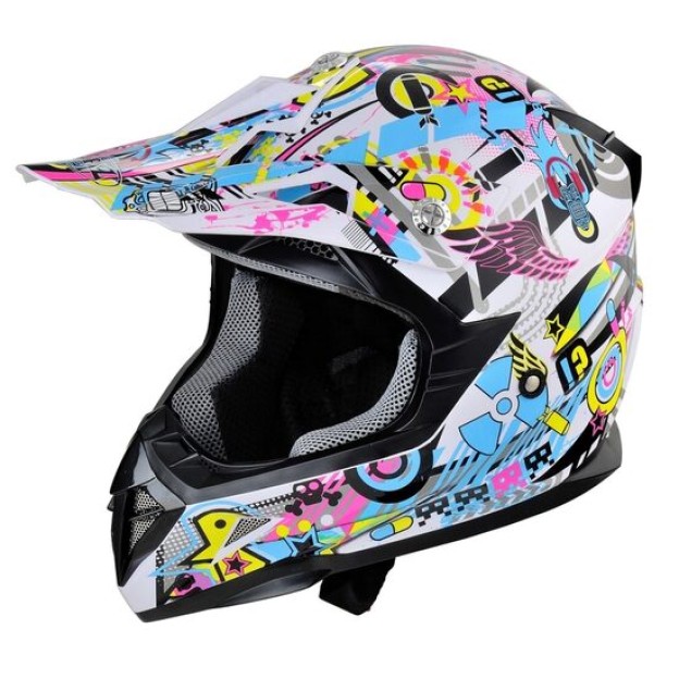 Casca moto integrala HECHT 51915L, design modern, graffiti, marimea L 59-60 cm