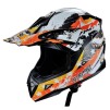 Casca moto ATV integrala HECHT 53915M, design mozaic, material ABS, marime M 57-58 cm, portocaliu