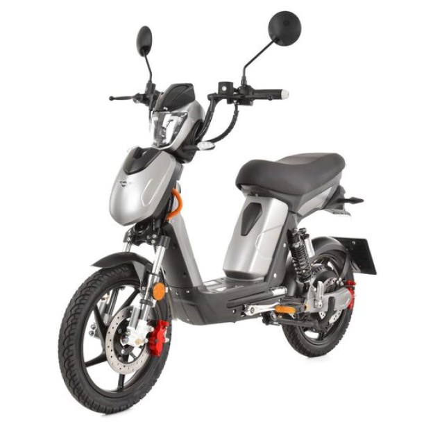 Scuter electric moped HECHT Betis Silver, 800 W, autonomie 40 km, viteza maxima 40 km/h, acumulator Li-Ion 48 V, 12 Ah, argintiu
