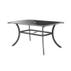 Masa pentru gradina si terasa HECHT HONEY MAXI TABLE, blat din sticla neagra securizata, cadru din profile aluminiu, 168 x 97 x 72 cm