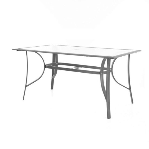 Masa pentru gradina si terasa HECHT SOFIA TABLE, blat din sticla securizata, cadru din otel-aluminiu, 150 x 90 x 73 cm