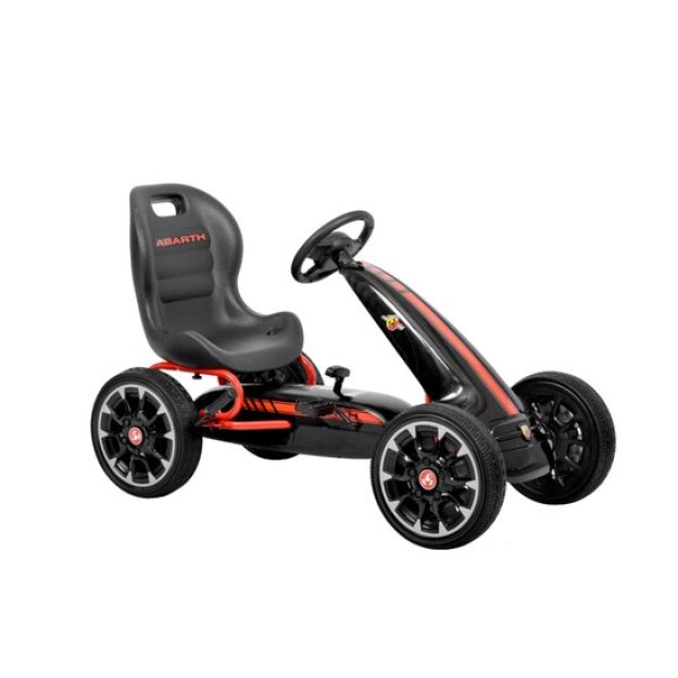 Kart cu pedale HECHT Abarth Black, greutate maxima suportata 25 kg, dimensiuni 113 x 57 x 73 cm, negru