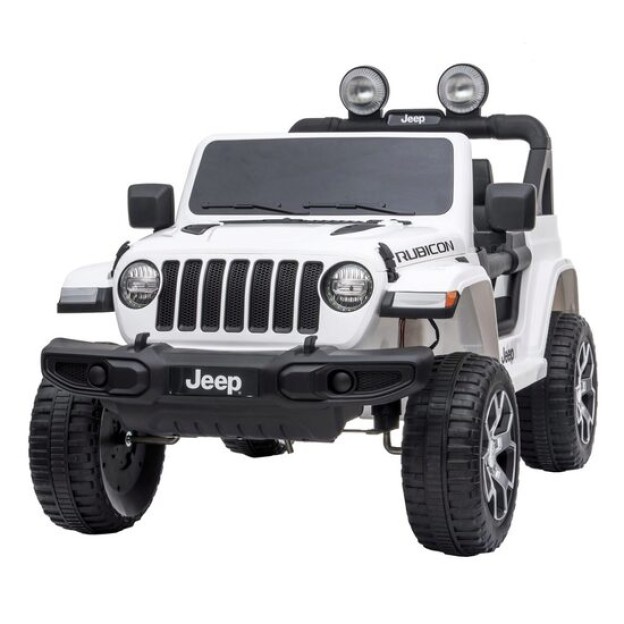 Mașină cu acumulator pentru copii - Jeep Wrangler Rubicon White