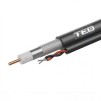Cablu coaxial cu ALIMENTARE 75 ohm RG6 CCS + 2 fire CCA x 0,75 mm PE negru rola 305ml TED Wire Expert TED002594 BBB