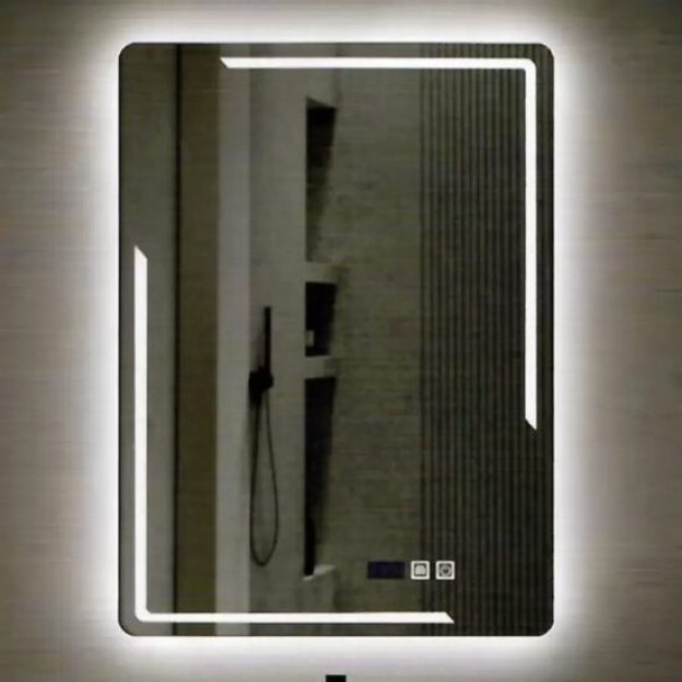 Oglinda LED touch cu sistem dezaburire si ceas 60x80 cm AT1CT-IM1P-RS1S-D037