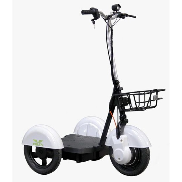 Triciclu electric, Volta VT3, Alb, viteza 25 km pe ora, Autonomie 60 km, fara permis (carnet)