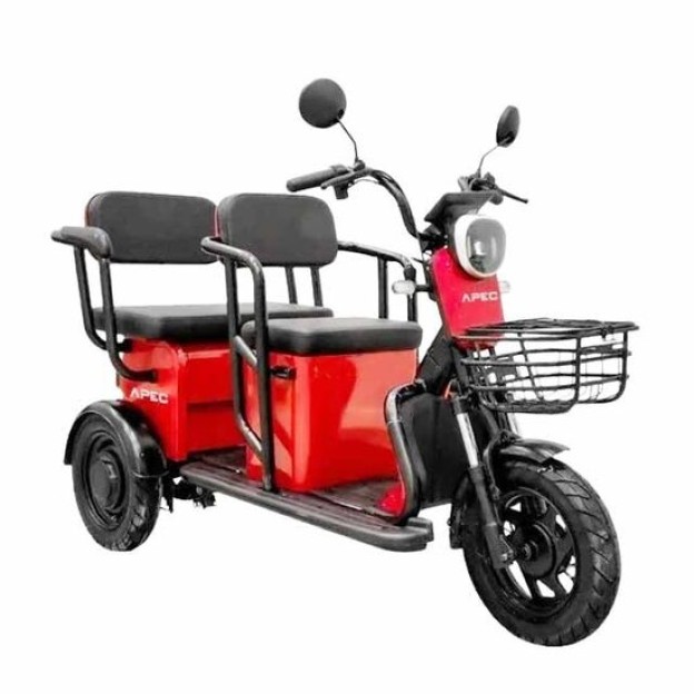 Triciclu electric Volta APM5, Motor 1000W 60V, Baterie 20Ah cu Autonomie 40km, Rosu, fara permis (carnet)