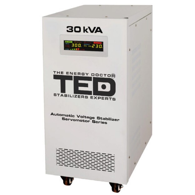 Stabilizator tensiune monofazat cu ServoMotor 24KW si sinusoidala pura + ecran LCD cu valorile tensiunii, TED Electric TED001962