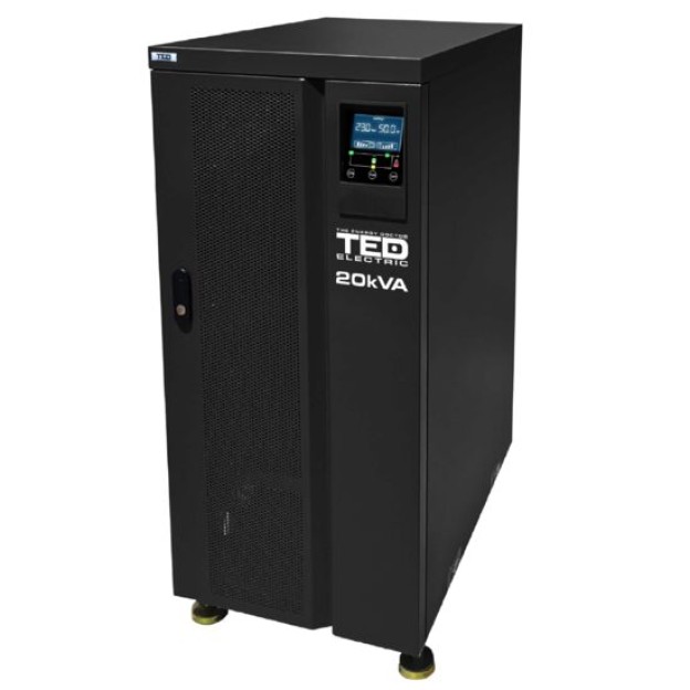 UPS 20KVA 18KW Online cu Dubla Conversie Trifazat 3/3, Management si Ecran LCD, Utilizeaza 30x Acumulator 12V 9Ah, TED Electric TED002013