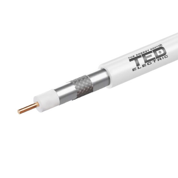 Cablu coaxial RG6 Tri-Shield CCS  Tresa CCA, rola 305ml, TED