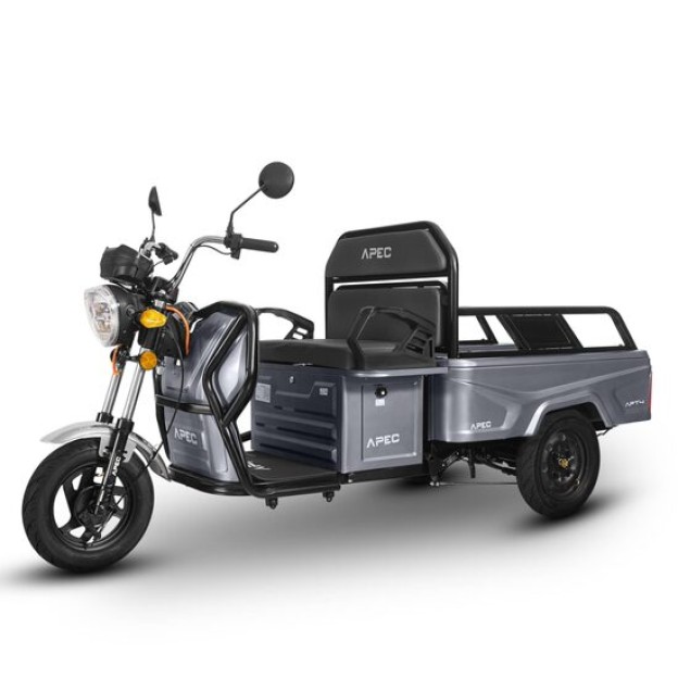 Triciclu Electric Volta APT4, Fara Permis, viteza maxima 25 km pe ora, 1000W, autonomie pana la 41 km, gri