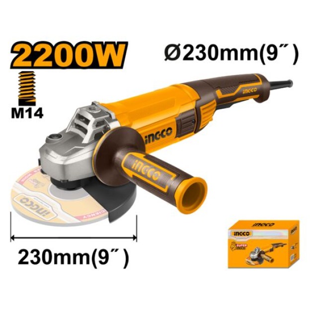 Flex Polizor Unghiular 2200W 230mm, 6600rpm, Ingco AG220018