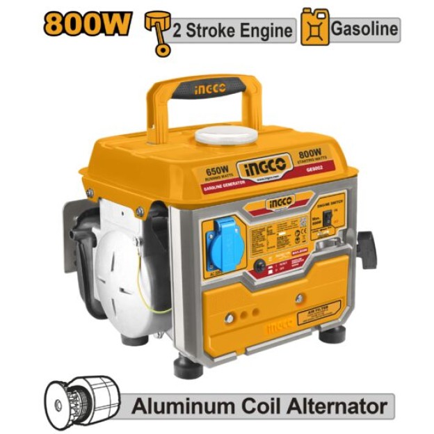 Generator curent electric 800W motor benzina 4 timpi, Ingco GE8002