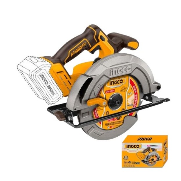 Fierastrau Circular 185mm, 4800rpm, brushless, 20V, fara acumulator Ingco CSLI1851