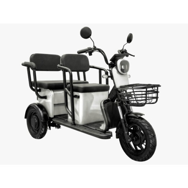 Tricicleta electrica Volta APM5, Motor 1000W 60V, Baterie 20Ah cu Autonomie 40km, Alb, fara permis (carnet)